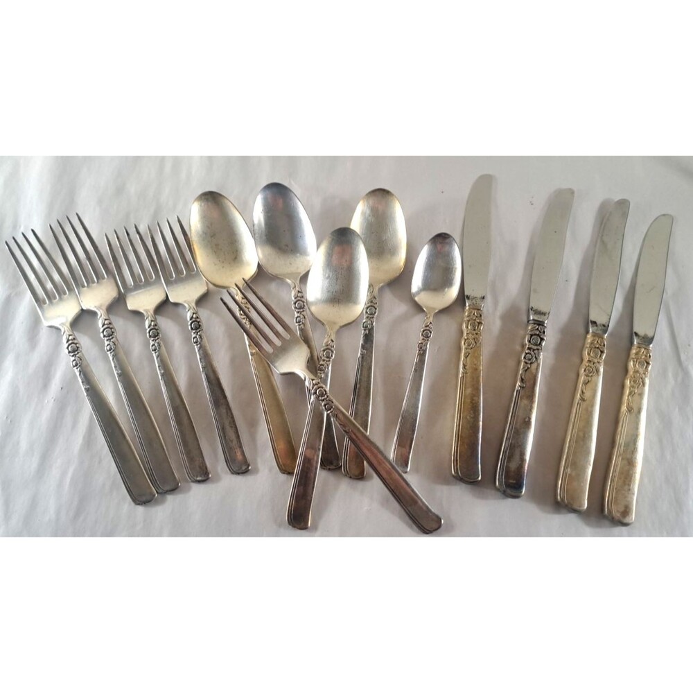 Prestige Gay Adventure Flatware 14 Piece Forks Spoons Knives 1955 Mid Century